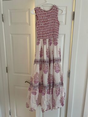 OLIPHANT block print midi bloom dress XXS
